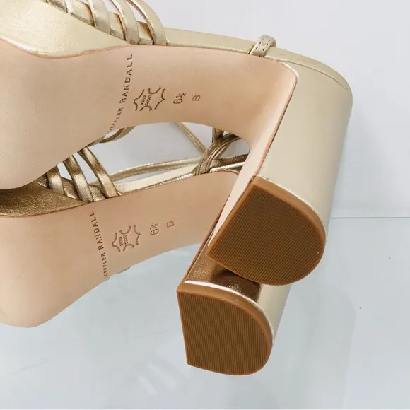 Loeffler Randall Rivka Champagne Heel Sandals Women’s Size 6.5 B
