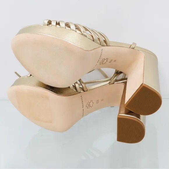 Loeffler Randall Rivka Champagne Heel Sandals Women’s Size 6.5 B