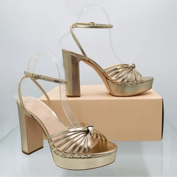 Loeffler Randall Rivka Champagne Heel Sandals Women’s Size 7 B