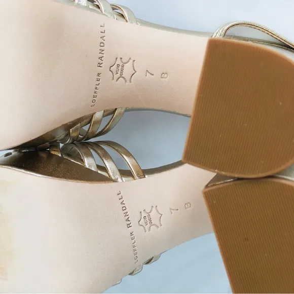 Loeffler Randall Rivka Champagne Heel Sandals Women’s Size 7 B