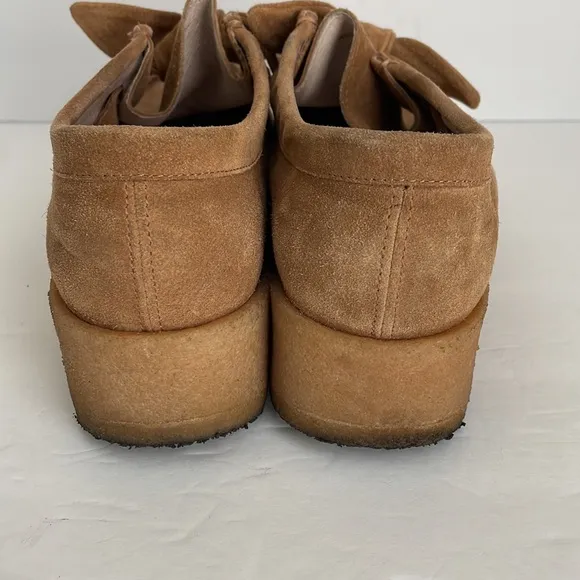 Loeffler Randall Women’s Tabitha Suede Knot Chukka Platform Shoes Tan 9.5