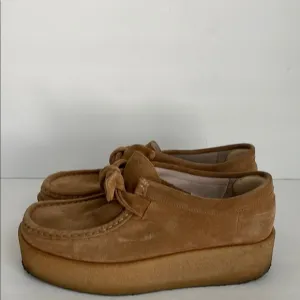 Loeffler Randall Women’s Tabitha Suede Knot Chukka Platform Shoes Tan 9.5