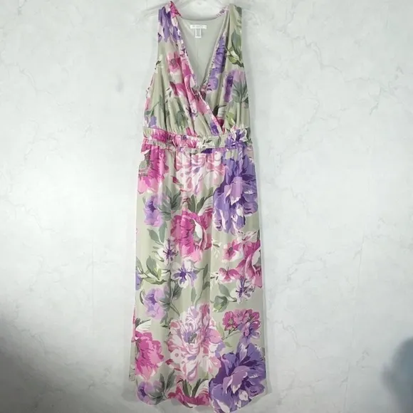 [London Times] Classic Floral Maxi Dress