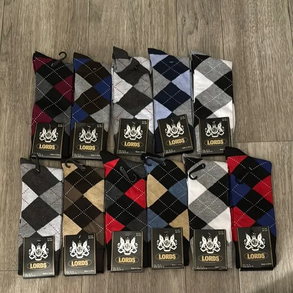Lords Classic Argyle Dress Socks 11 pairs brand new