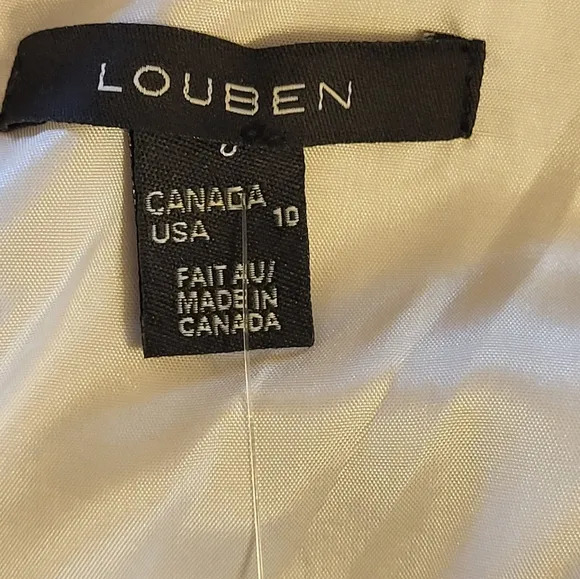 Louben off white size 10 dress suit NWT