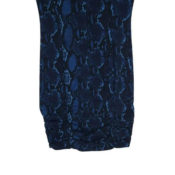 Love Moschino Womens 6 Blue Bodycon Dress Snake Print Sleeveless Modern Edgycore