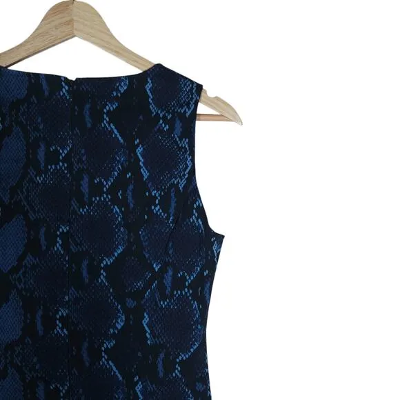 Love Moschino Womens 6 Blue Bodycon Dress Snake Print Sleeveless Modern Edgycore