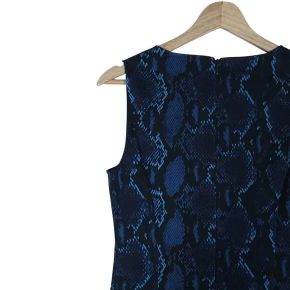 Love Moschino Womens 6 Blue Bodycon Dress Snake Print Sleeveless Modern Edgycore