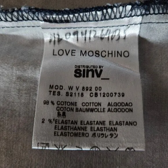 Love Moschino Womens 6 Blue Bodycon Dress Snake Print Sleeveless Modern Edgycore