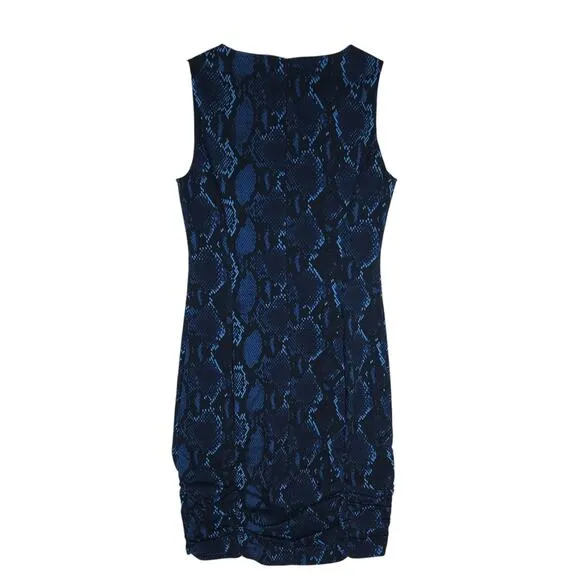 Love Moschino Womens 6 Blue Bodycon Dress Snake Print Sleeveless Modern Edgycore