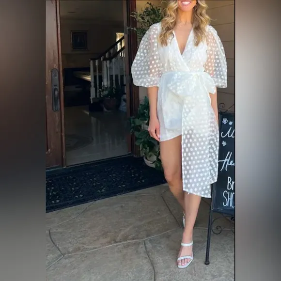Lovers And Friends White Polka Dot Dress NEW
