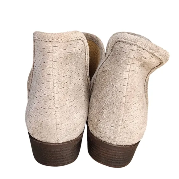 LUCKY BRAND Women's Baley Ankle Boot, slip on, stacked heel, brindle color