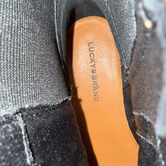 Lucky Brand Eabile Suede Lug Sole Boots (Cognac) Size 9.5