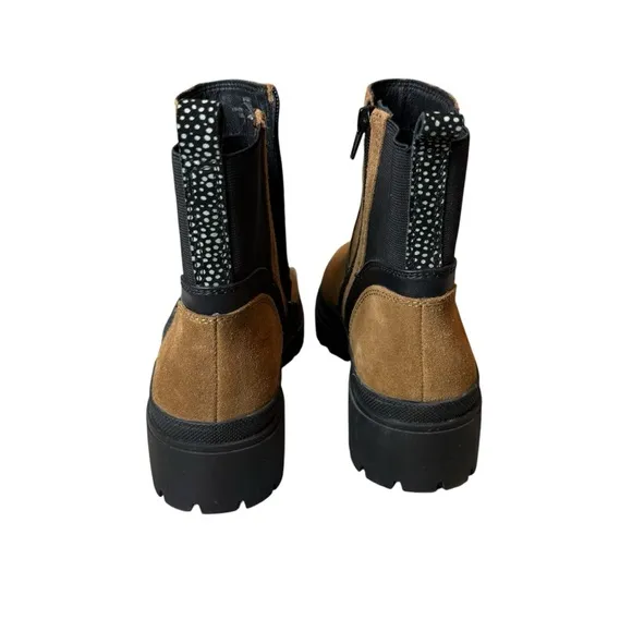 Lucky Brand Eabile Suede Lug Sole Boots (Cognac) Size 9.5