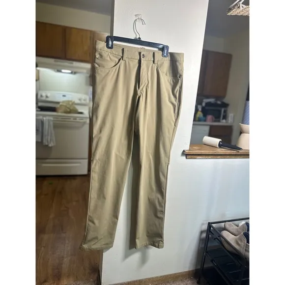 Lululemon ABC Pants Relaxed Fit Stretch Commuter Khaki Tan Men's Size