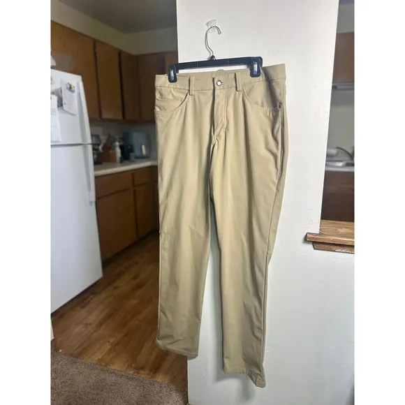 Lululemon ABC Pants Relaxed Fit Stretch Commuter Khaki Tan Men's Size