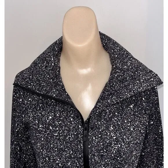 Lululemon Here To Move Jacket, Luminesce Splatter, White &amp; Black, Size 2, EUC