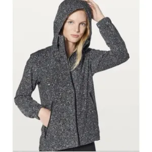 Lululemon Here To Move Jacket, Luminesce Splatter, White &amp; Black, Size 2, EUC