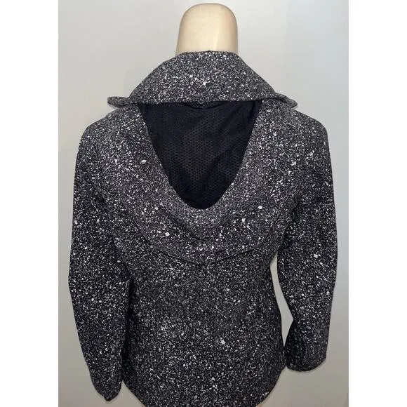 Lululemon Here To Move Jacket, Luminesce Splatter, White &amp; Black, Size 2, EUC