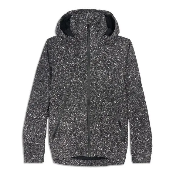 Lululemon Here To Move Jacket, Luminesce Splatter, White &amp; Black, Size 2, EUC
