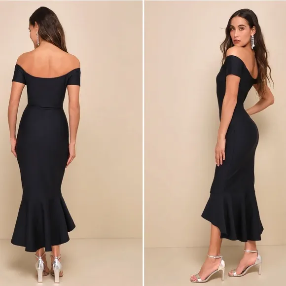 LULU's Bridal Chic Modern Sexy Minimalist Mermaid Trumpet Midi Dress