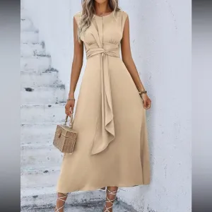 Luxe classic tie front A-lime dress