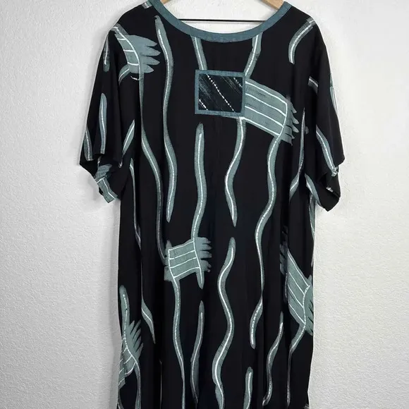 Lyng Dress‎ Women’s Size 3 Plus Size Wearable Art Kaftan Midi Swing Modern Boho