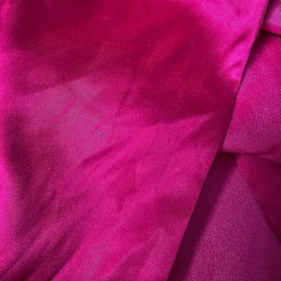 Mac Duggal Ieena Strapless Ruche Satin Classic Gown Hi-Slit Pink Women 12 NWT
