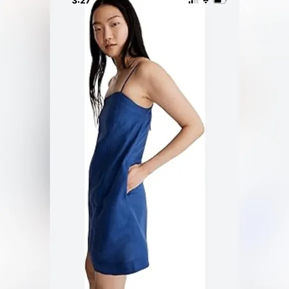 Madewell Linen Spaghetti Strap Mini Dress