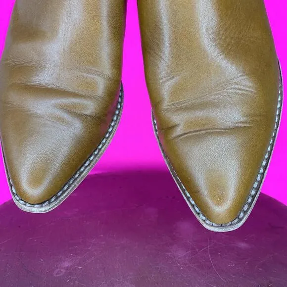 Madewell The Brady English Saddle Brown Leather Lowcut Slip-On Bootie Sz 6