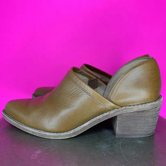 Madewell The Brady English Saddle Brown Leather Lowcut Slip-On Bootie Sz 6