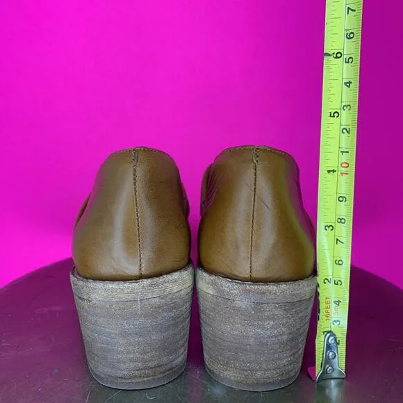 Madewell The Brady English Saddle Brown Leather Lowcut Slip-On Bootie Sz 6