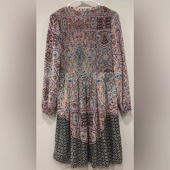 Maeve by Anthropologie Classic MulticolorJewel Y2K Bohemian Floral Mini Dress