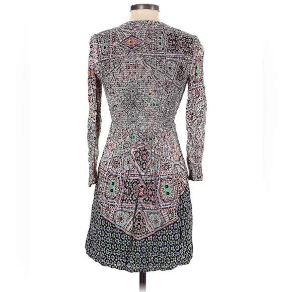 Maeve by Anthropologie Classic MulticolorJewel Y2K Bohemian Floral Mini Dress