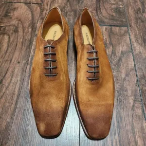 Magnanni Crucero Dress Shoes Mens 8 Brown Cognac Suede NWOB