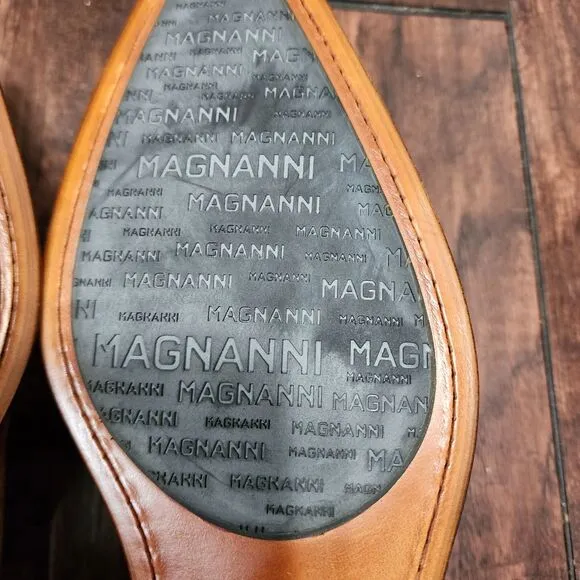 Magnanni Crucero Dress Shoes Mens 8 Brown Cognac Suede NWOB
