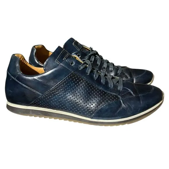 Magnanni Merino Sneakers Mens 8.5 Blue Leather Perforated Oxford Shoes 21565
