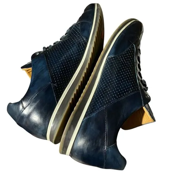 Magnanni Merino Sneakers Mens 8.5 Blue Leather Perforated Oxford Shoes 21565