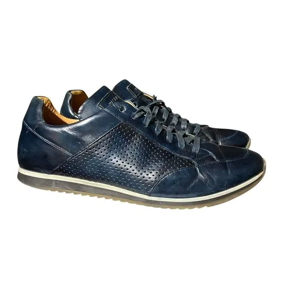 Magnanni Merino Sneakers Mens 8.5 Blue Leather Perforated Oxford Shoes 21565
