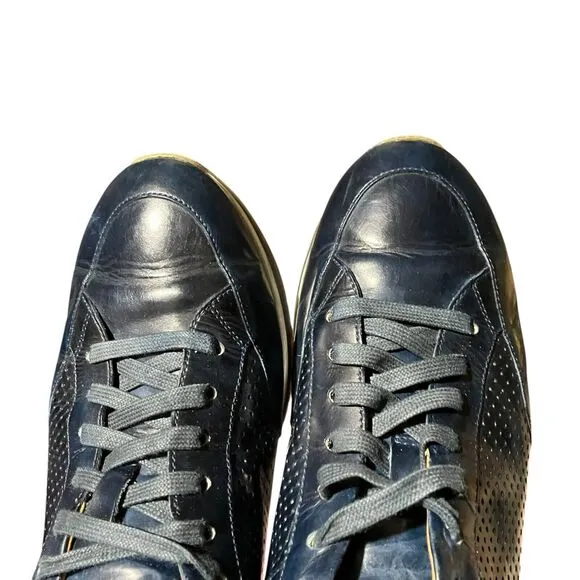 Magnanni Merino Sneakers Mens 8.5 Blue Leather Perforated Oxford Shoes 21565