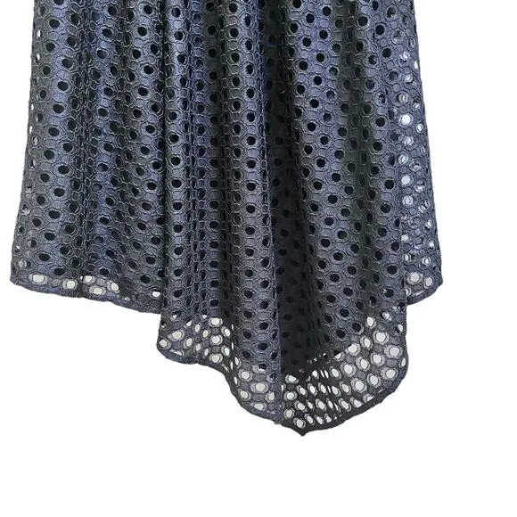 Maje Rana Black Eyelet Lace Semi Sheer Midi Dress size 1/ US XS