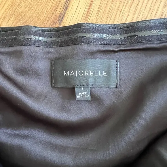 MAJORELLE KYLIE FAUX LEATHER ZIP-UP DRESS, SIZE SMALL.