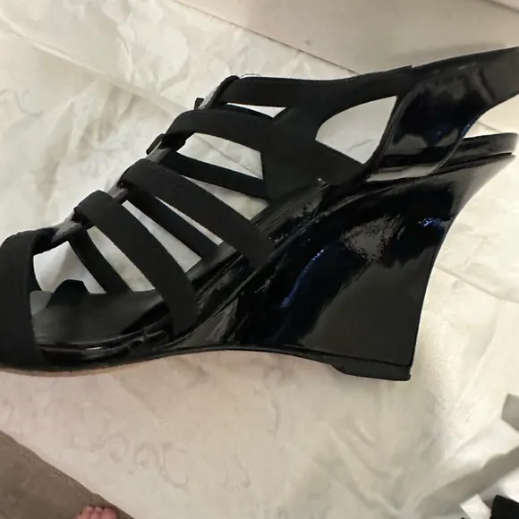 Manolo Blahnik Black Wedge Shoes