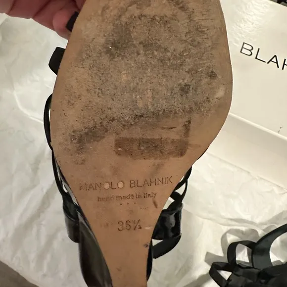 Manolo Blahnik Black Wedge Shoes