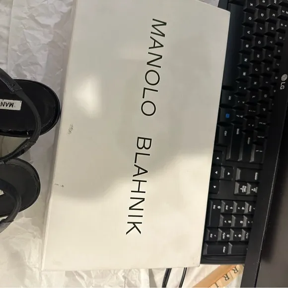 Manolo Blahnik Black Wedge Shoes