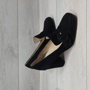 Marc Fisher Women Garlan Leather Square Toe Heels Sandals shoes sz 8.5M