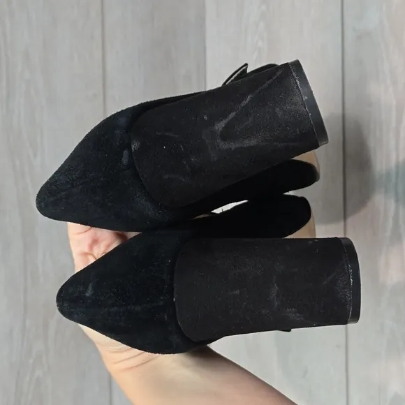 Marc Fisher Women Garlan Leather Square Toe Heels Sandals shoes sz 8.5M