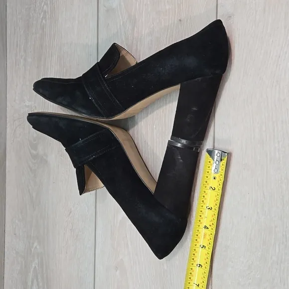 Marc Fisher Women Garlan Leather Square Toe Heels Sandals shoes sz 8.5M