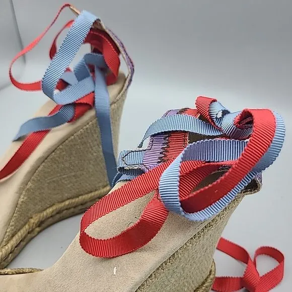 Marc Jacobs women sandals  Espadrilles wedge Platform laces shoes 8.5 9 39 New