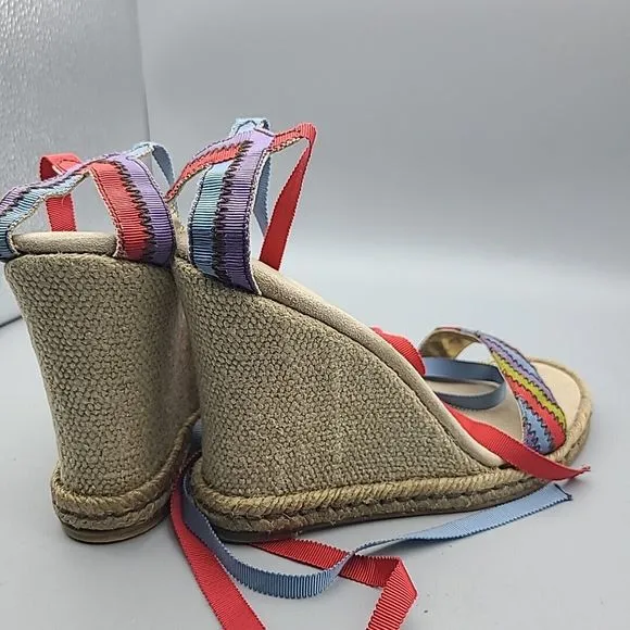 Marc Jacobs women sandals  Espadrilles wedge Platform laces shoes 8.5 9 39 New